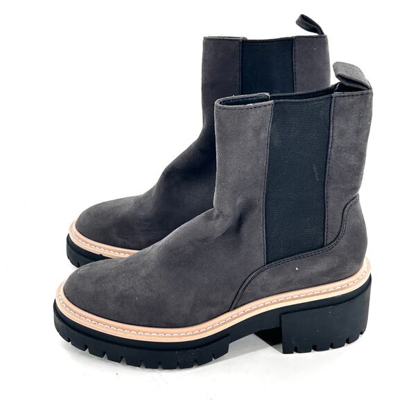 Open Edit Mya Lug Sole Chelsea Boot 6 Gray Faux Suede NWOT Ankle Calf 90s Y2K - Picture 7 of 8